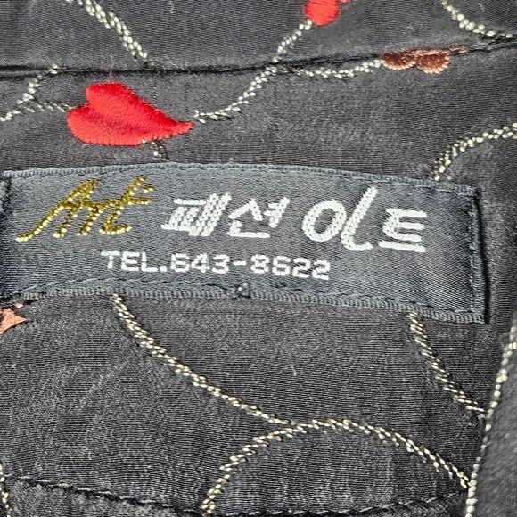 Cardinal Art Ole Wearable Art Black Embroidered Long Sleeve Button Front Jacket - Picture 8 of 11